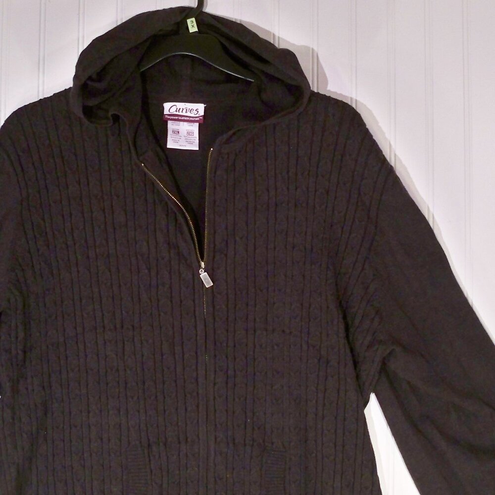 Curves, Zip Up Dark Gray *Hoodie, 2XL